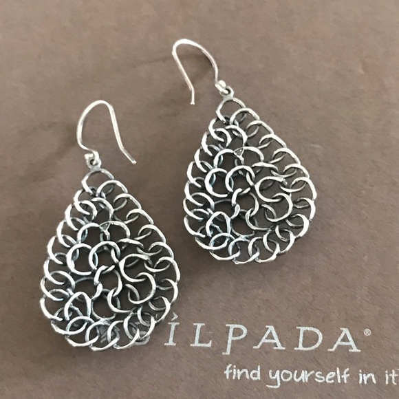 Silpada Sterling Silver French Wire Filigree Open Weave Drop Earrings - Picture 4 of 5